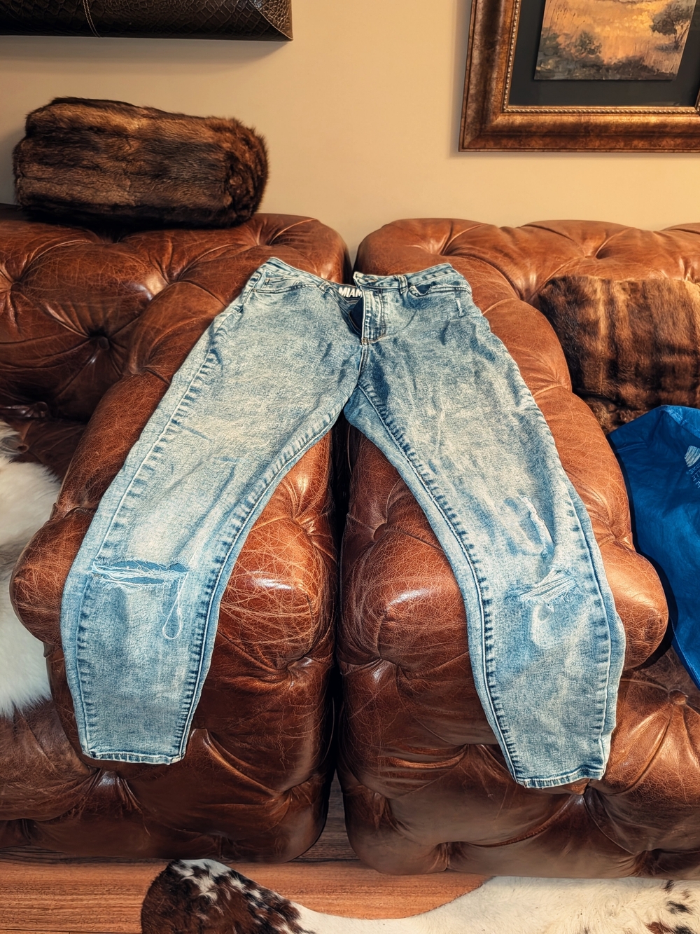 miami Light Wash Slim Men's Jeans - Pale Blue